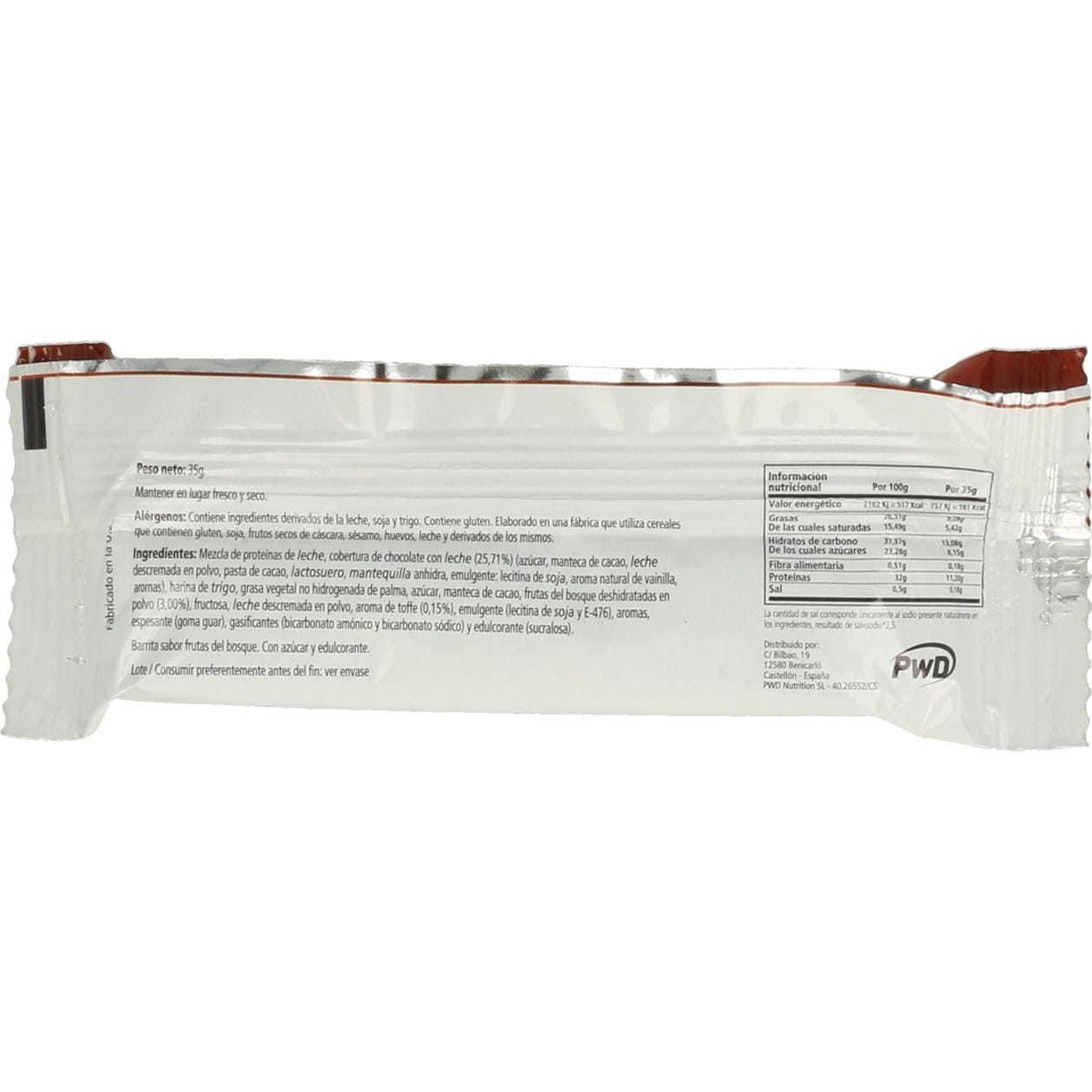 Pwd Barra Protein Meal Frutas del Bosque 35g