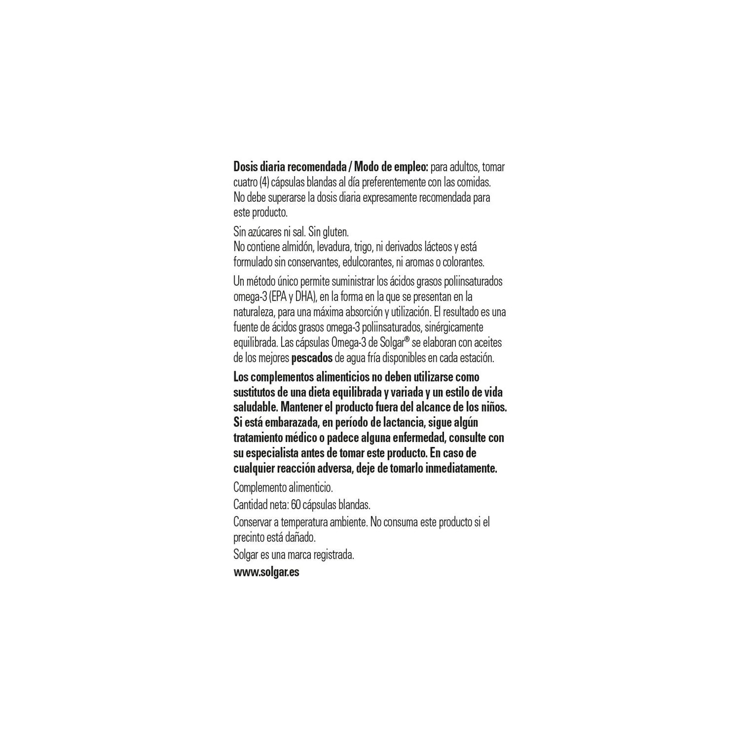 Solgar Omega-3 Doble Concentración 60 perlas