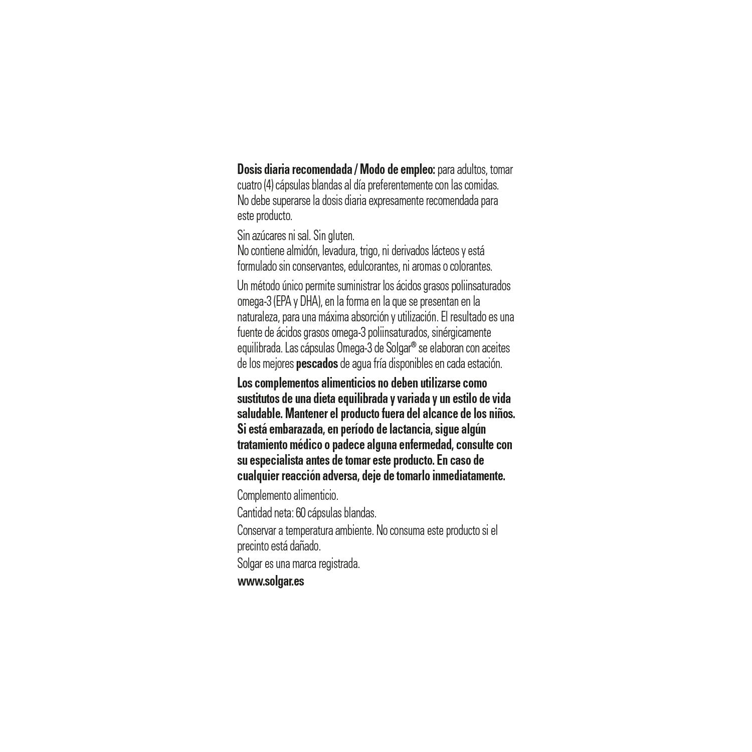 Solgar Omega-3 Doble Concentración 60 perlas