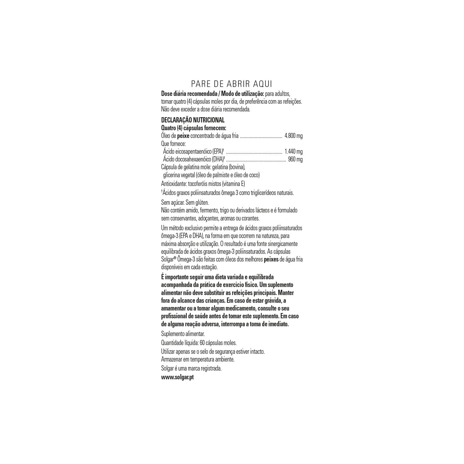 Solgar Omega-3 Doble Concentración 60 perlas