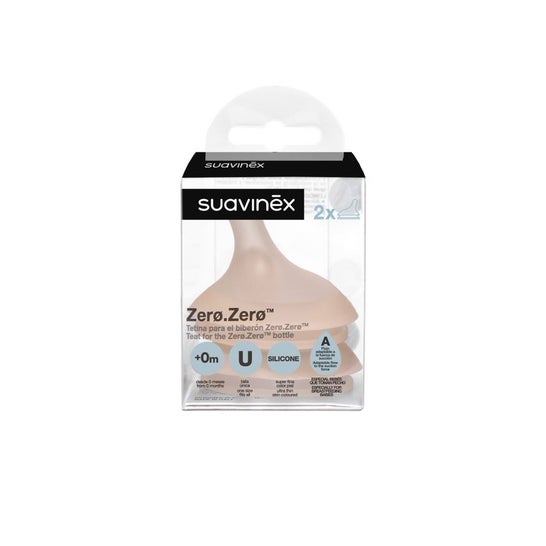 Suavinex Tetina Zero Zero Silicona Anticólicos Flujo Adaptable +0m 2uds