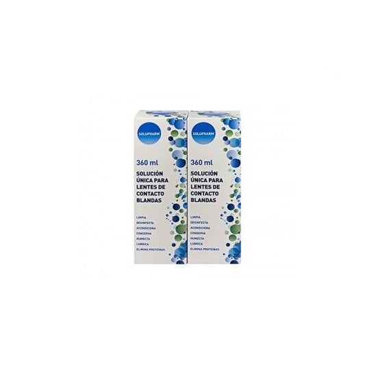 Solupharm solución única para lentes de contacto blandas 2x360ml