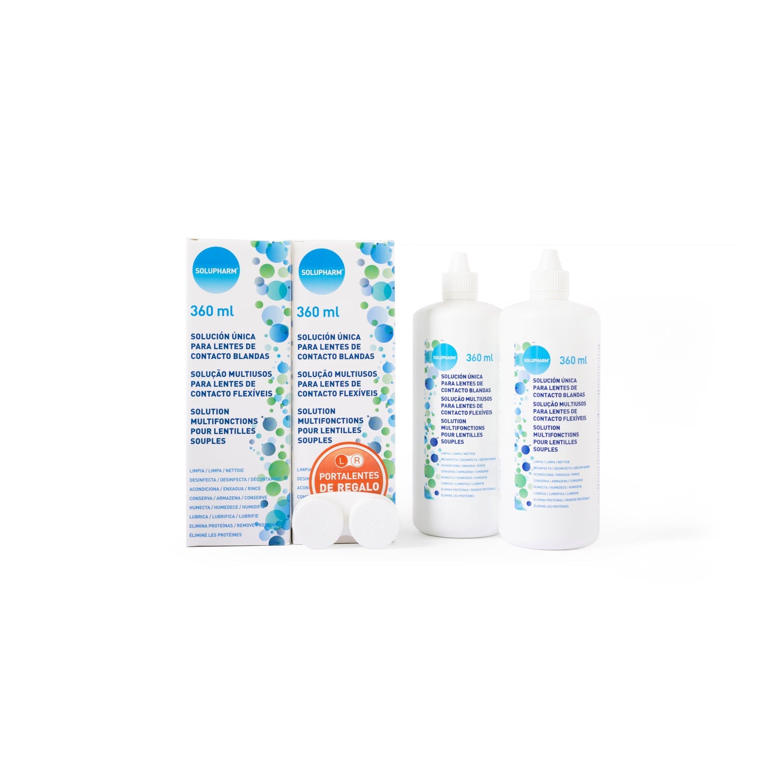 Solupharm solución única para lentes de contacto blandas 2x360ml