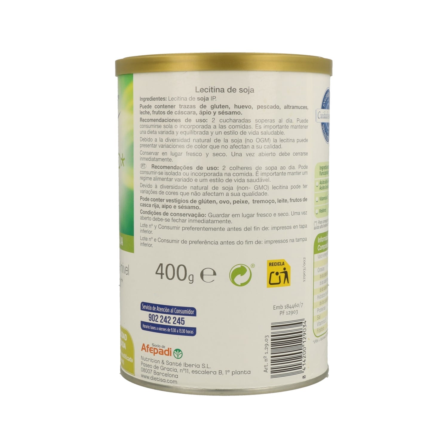 Dietisa Savid Ip Lecitina De Soja 400g