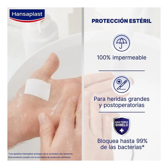 Hansaplast Med+ Aqua Protect XL Apósitos 6x7 cm 5 uds