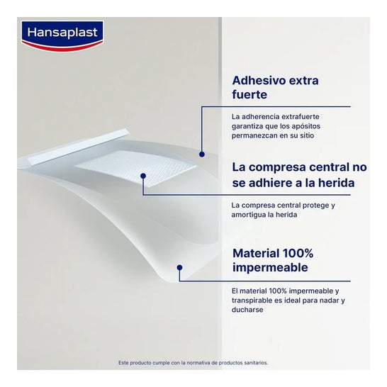 Hansaplast Med+ Aqua Protect XL Apósitos 6x7 cm 5 uds
