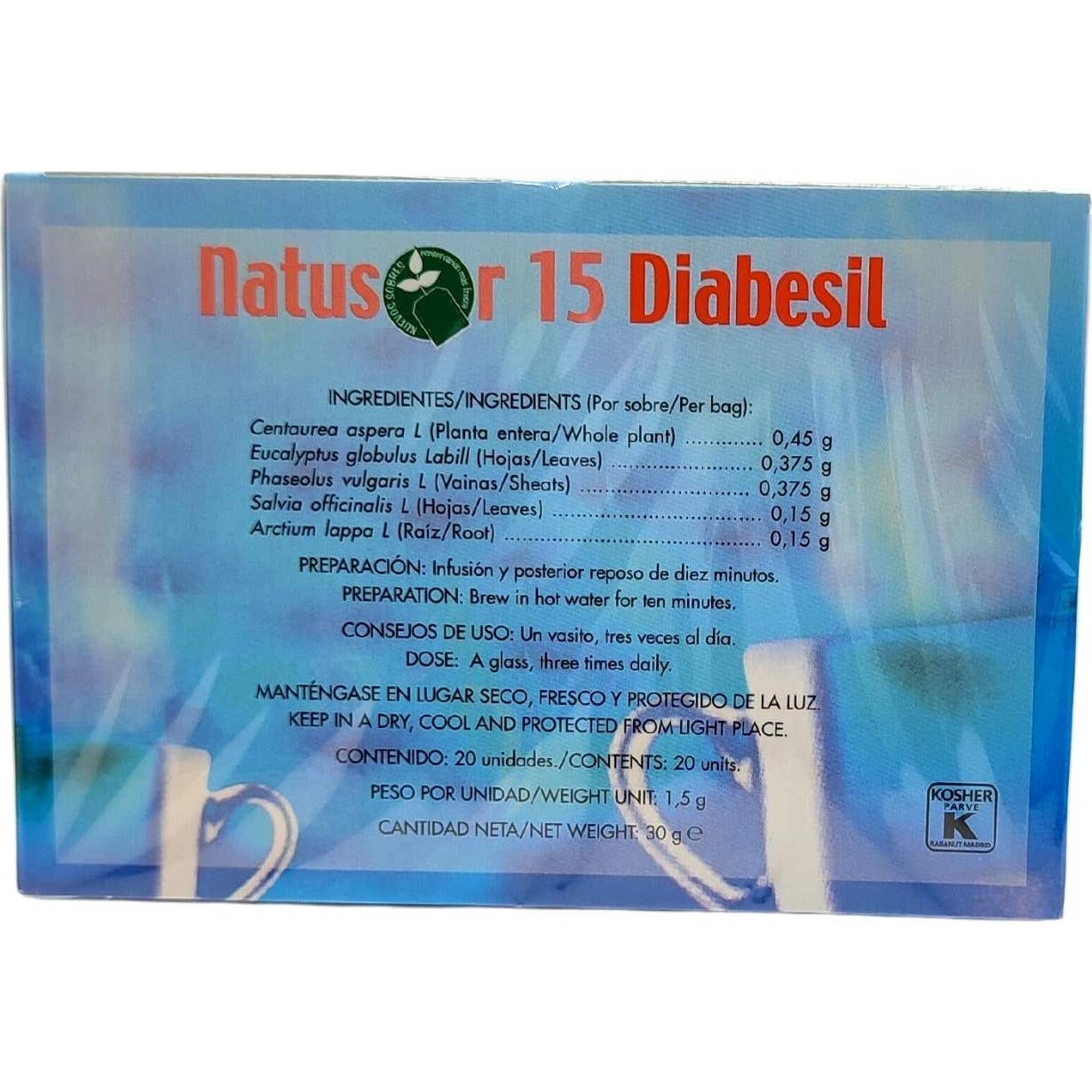 Soria Natural Natusor 15 - Diabesil 20 filtros