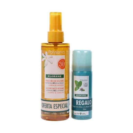 Polysianes Aceite Seco Solar 30+ 200ml + Champú Seco 50ml