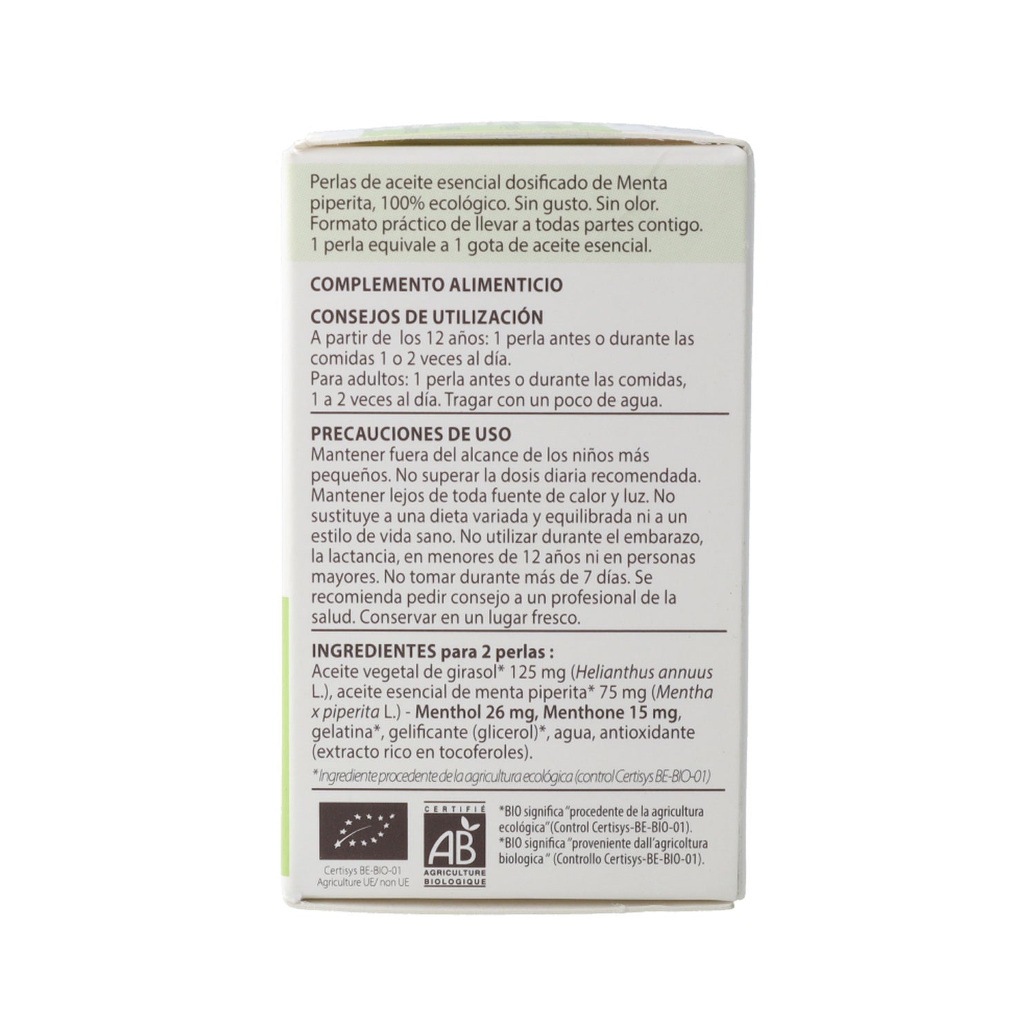 Pranarôm Perlas de Aceite Esencial de Menta Piperita BIO 60caps