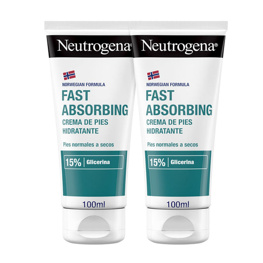 Neutrogena® Crema Pies Absorción Inmediata Textura ligera 2x100ml