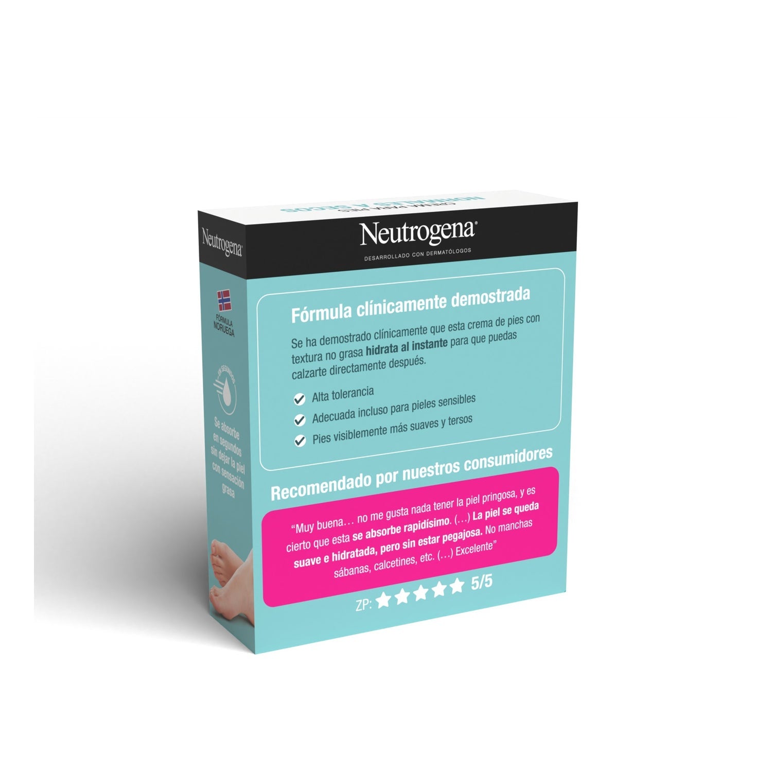 Neutrogena® Crema Pies Absorción Inmediata Textura ligera 2x100ml