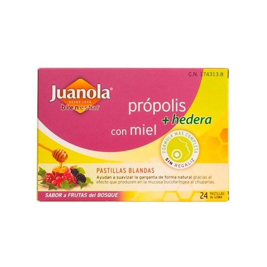 Juanola® pastillas própolis hiedra y frutas del bosque 24uds