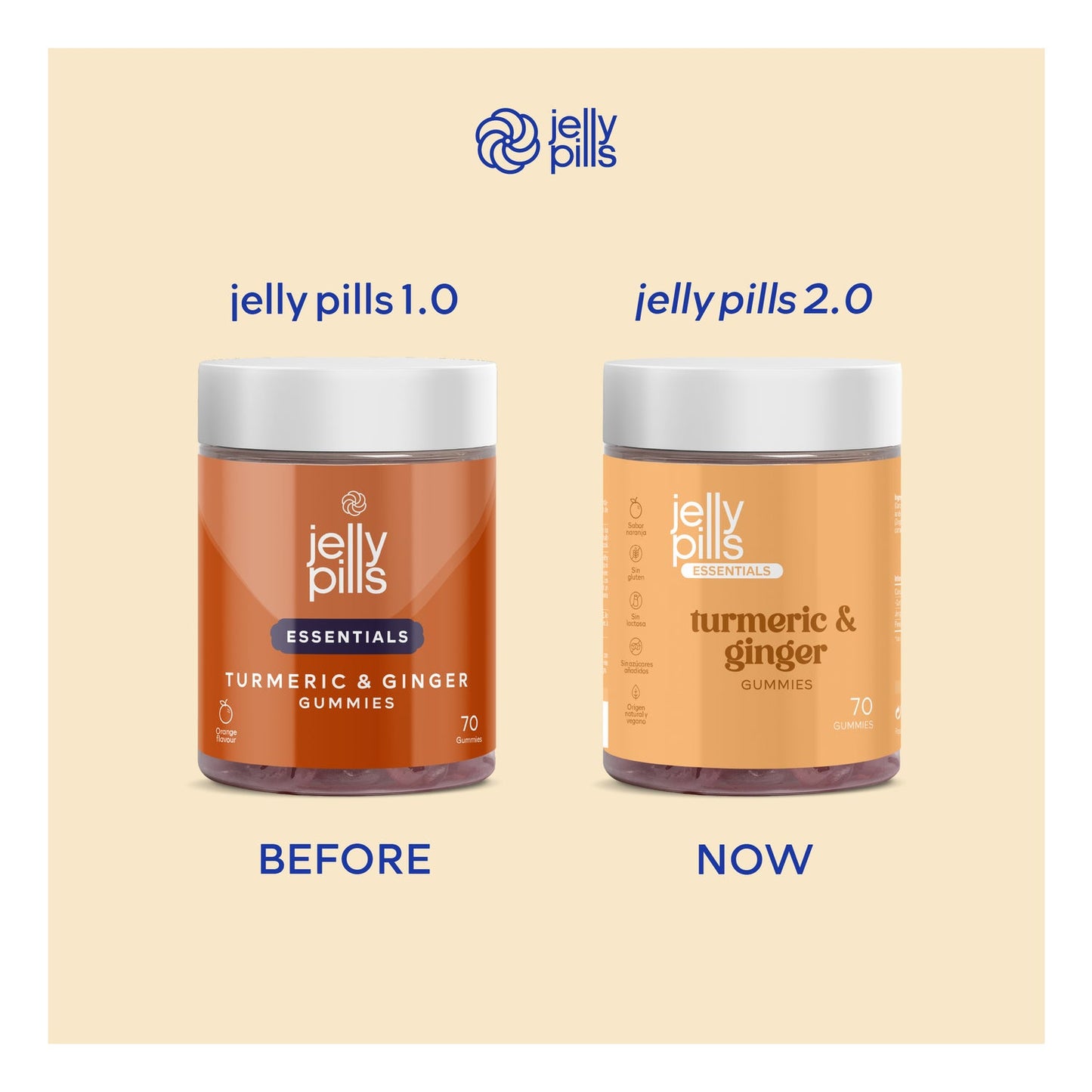 Jelly Pills® Essentials Turmeric & Ginger Gummies 70uds