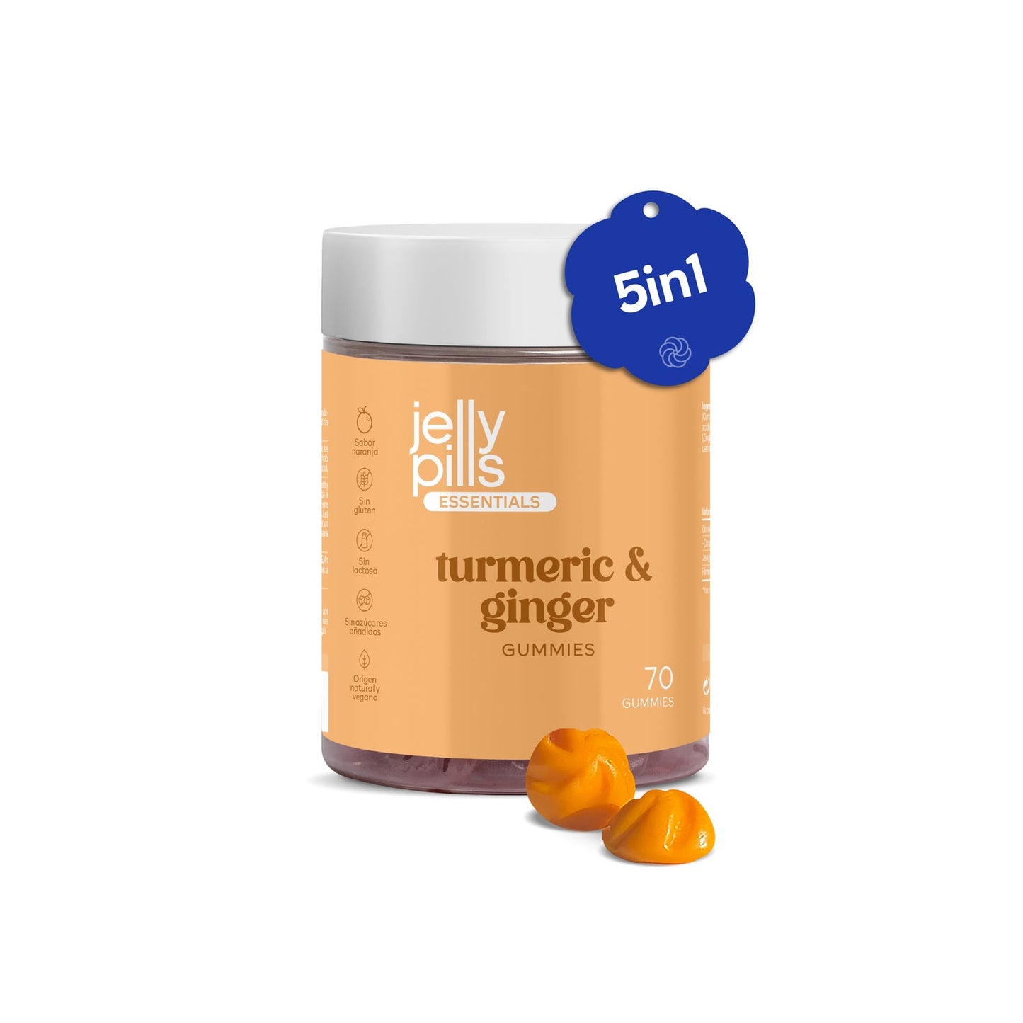 Jelly Pills® Essentials Turmeric & Ginger Gummies 70uds