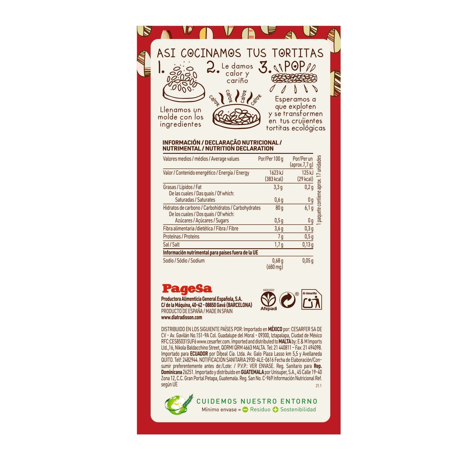 Diet Radisson Tortas de Arroz Bio Sin Gluten 130g