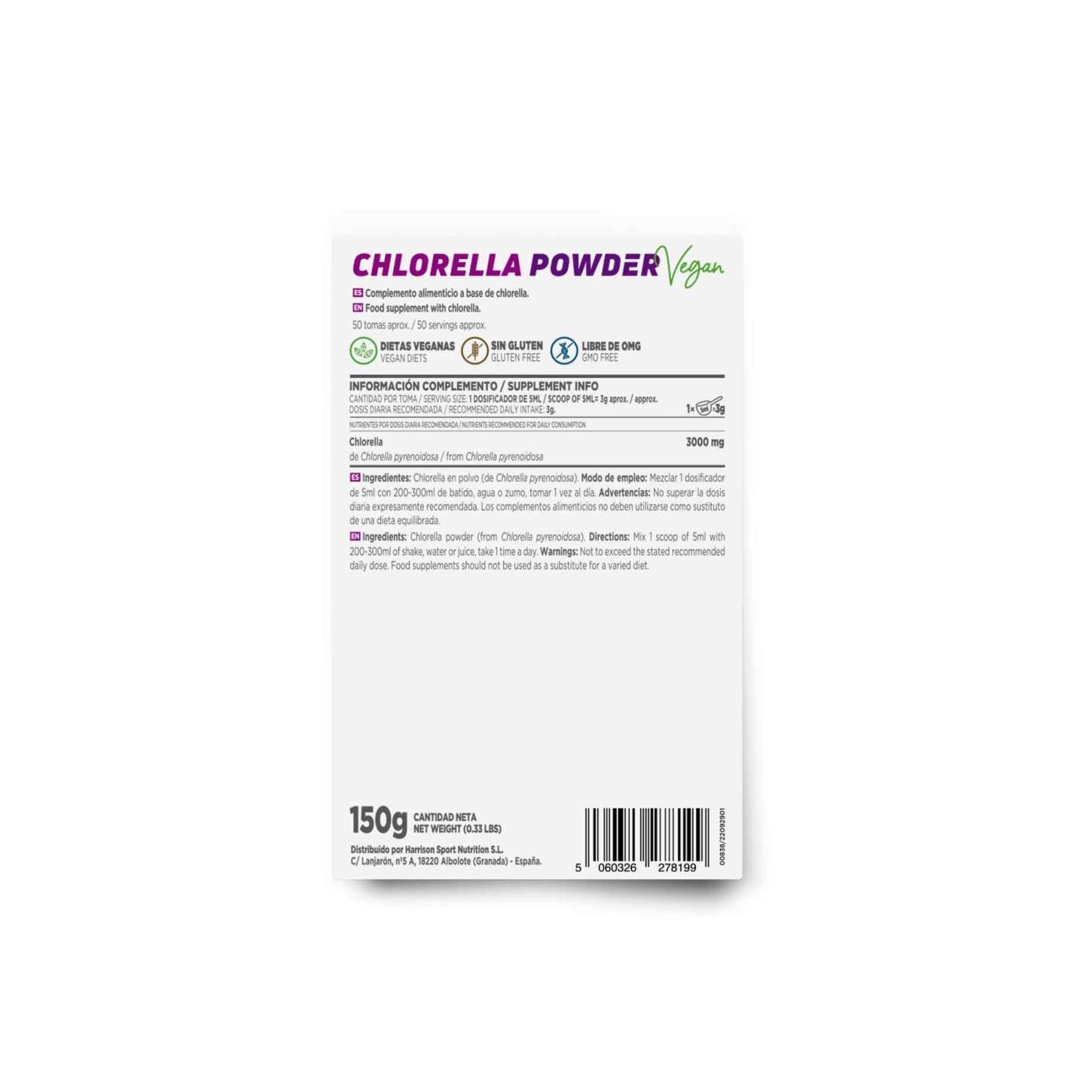 HSN Chlorella en Polvo Sin Sabor 150 g