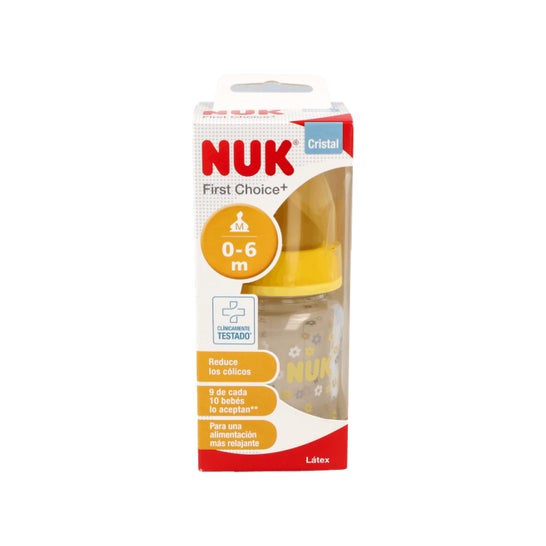 Nuk biberón tetina látex boca ancha Cristal talla 1 125ml