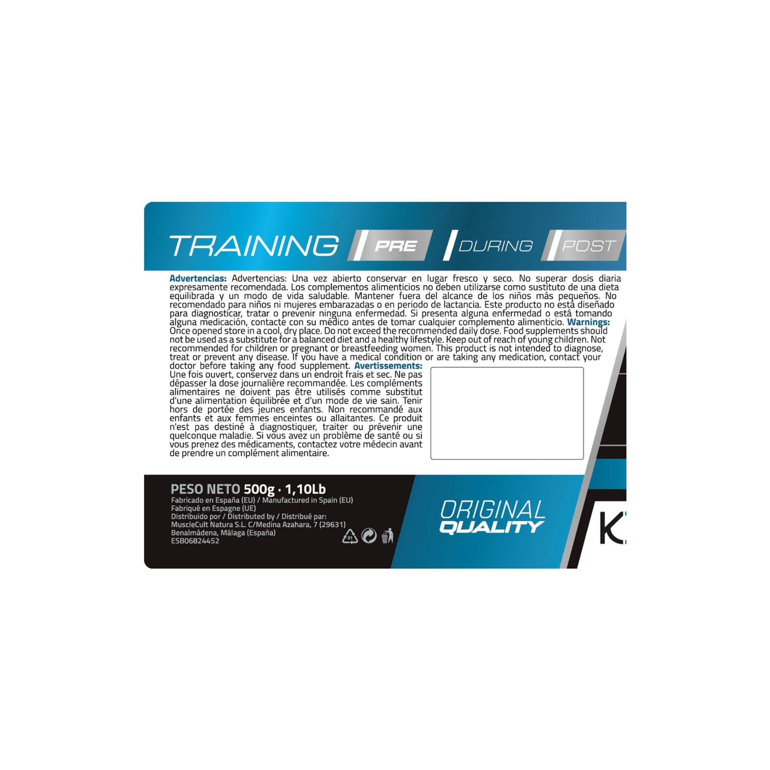 MuscleFit Pack Glutamina + BCAA´s Limón 500g + Creatina Monohidrato 300g + Shaker
