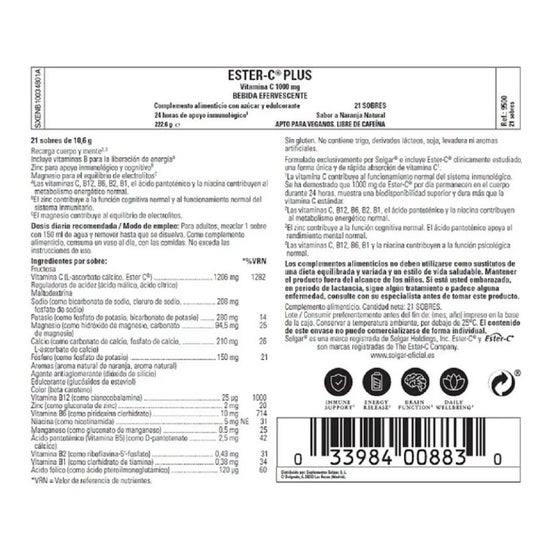 Solgar Ester-C Plus Vitamina C 1000mg 21 sobres