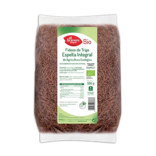El granero Integral Fideos Espelta Integral Bio Eco 500 g