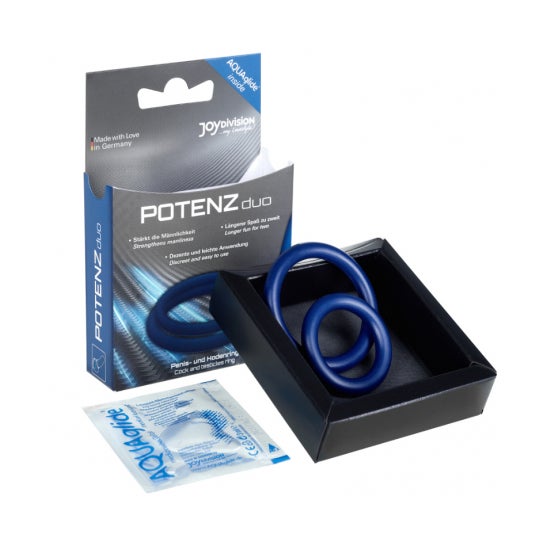 Joydivision Potenz Dúo Azul Anillos Pene Mediano M 2uds