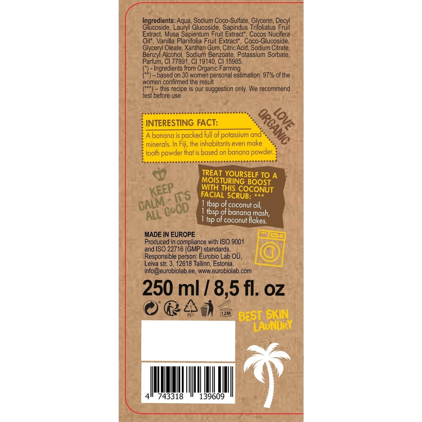 Organic Shop Skin Super Good Natural Coconut Banana Shower Gel 250ml