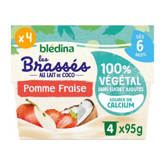 Bledina Les Brasses Leche Coco 100 Vegetal Manzana Fresa 4x95 g