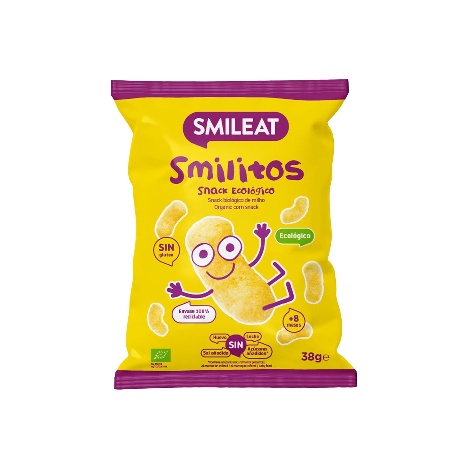 Smileat Smilitos Gusanitos Ecológicos de Maíz 38g