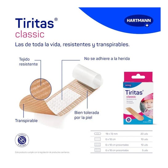 Hartmann Tiritas Classic Tela Continuas 10uds 6x10cm