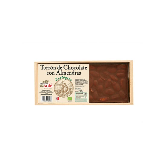 Chocolates Sole Turrón de Chocolate con Almendras Bio 200 g
