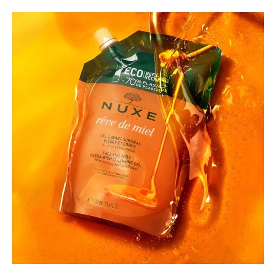 Nuxe Rêve de Miel Gel Limpiador Dermatológico Rostro y Cuerpo Eco-Refill 400ml