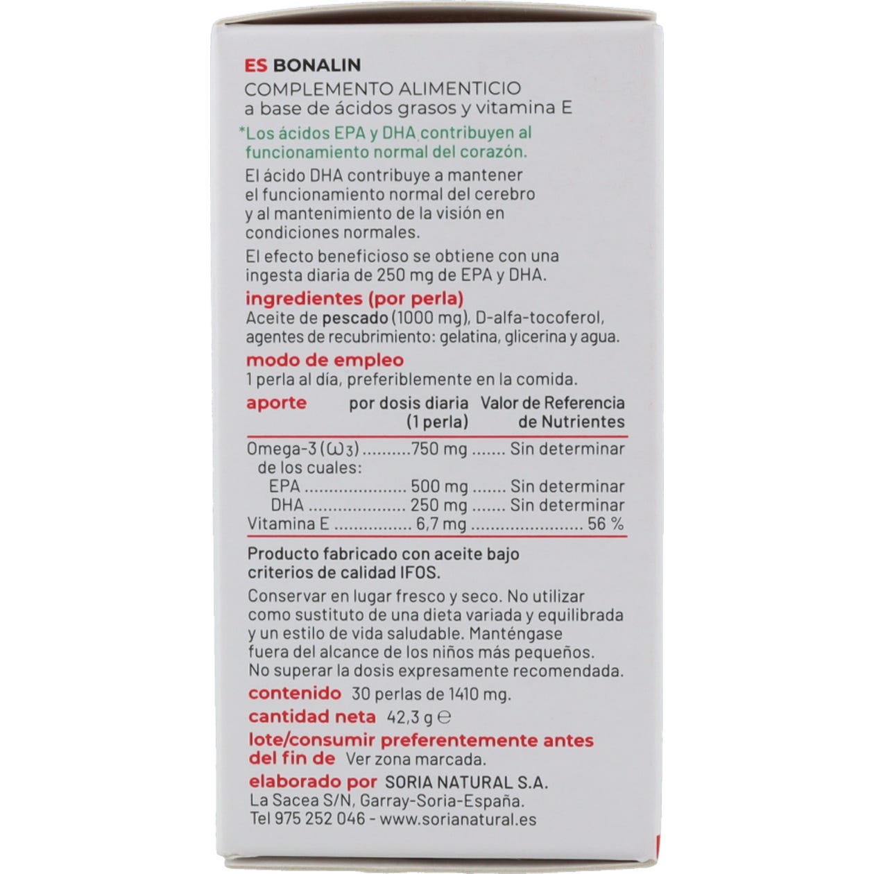 Soria Natural Bonalin Epa + Dha 30 Perlas