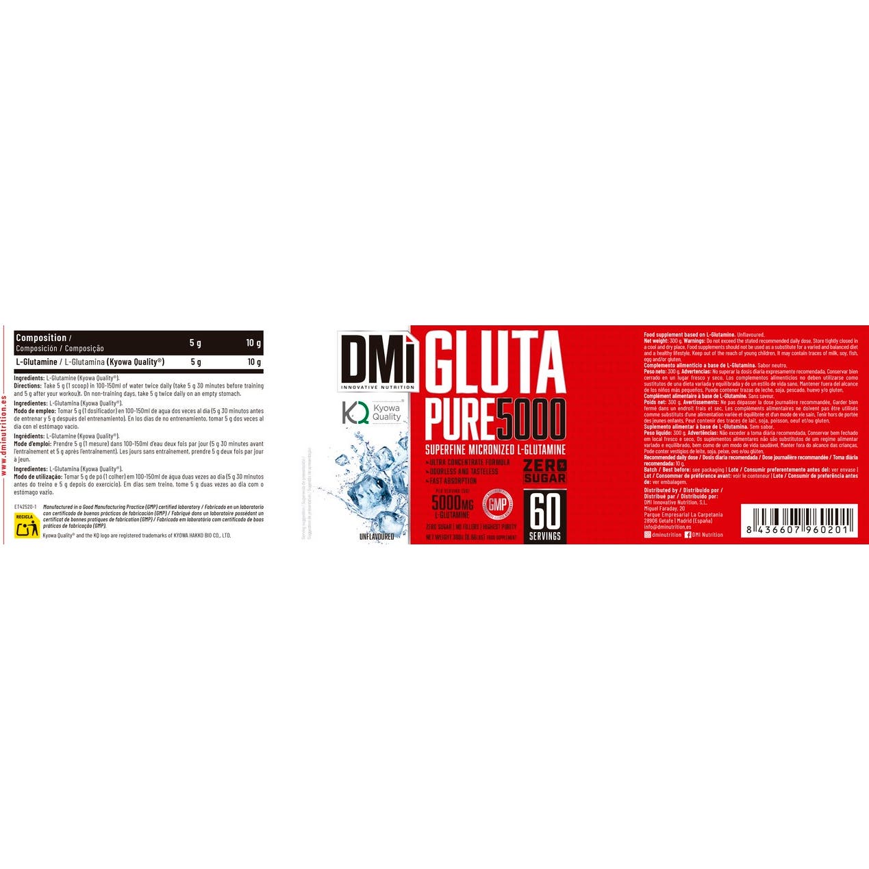 DMI Nutrition Gluta Pure 5000 Kyowa Quality® Unflavoured 300g