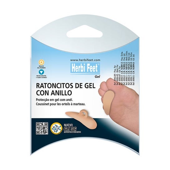 Herbifeet Ratoncillos de Gel con Anillo Derecho Pequeño 1 ud