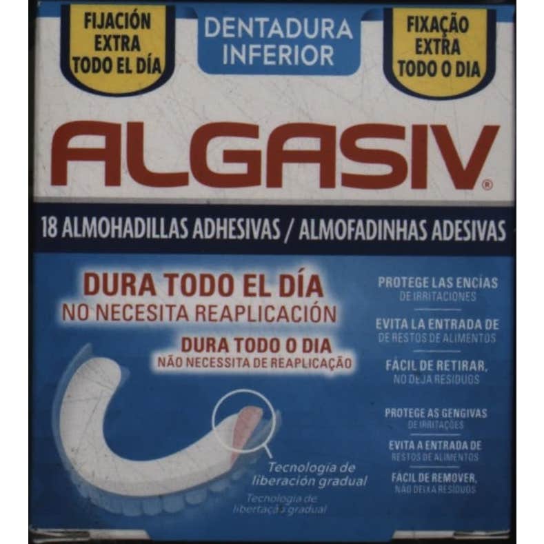 Algasiv Almohadillas Adhesivas Protesis Inferior 18uds