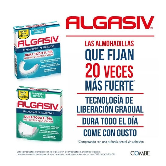 Algasiv Almohadillas Adhesivas Protesis Inferior 18uds