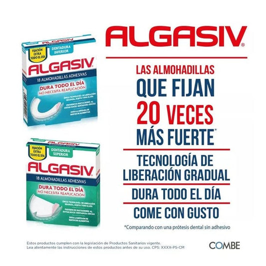 Algasiv Almohadillas Adhesivas Protesis Inferior 18uds