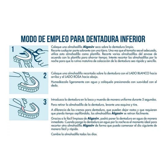 Algasiv Almohadillas Adhesivas Protesis Inferior 18uds