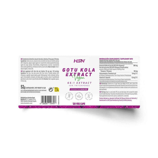 HSN Extracto de Gotu Kola 65:1 150mg 120vcaps