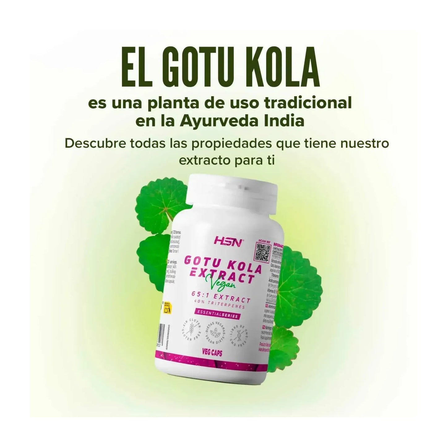 HSN Extracto de Gotu Kola 65:1 150mg 120vcaps