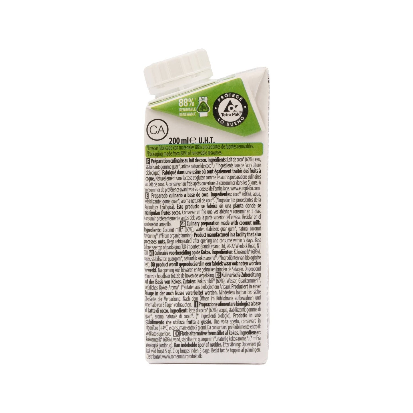 Ecomil Crema Ecológica de Coco para Cocinar 200 ml