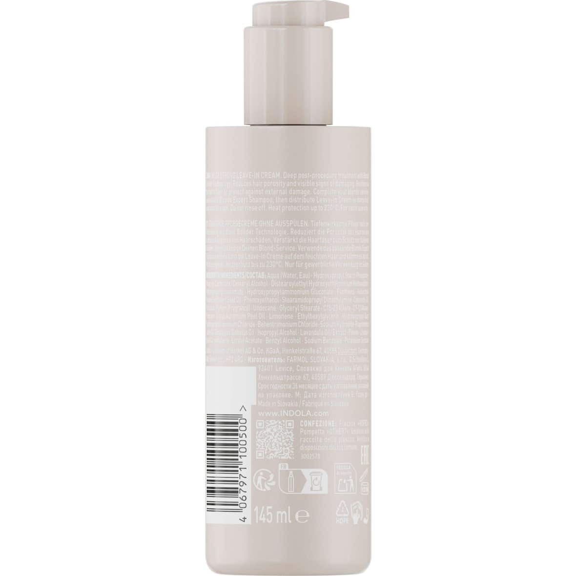 Indola Tratamiento Crema Sin Aclarado Reparador para rubios 145ml