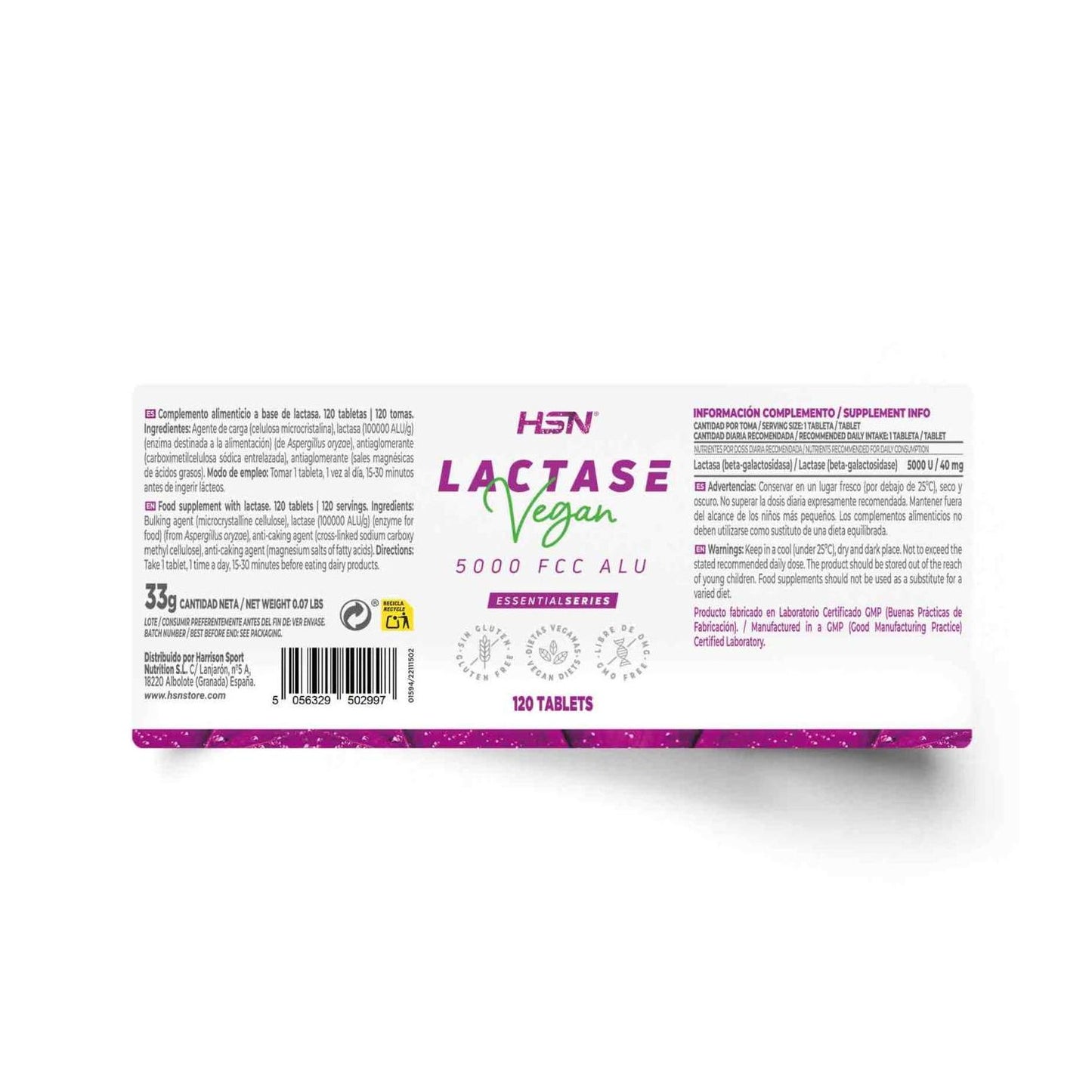 HSN Lactasa Beta-Galactosidasa 5000 FCC ALU 120comp