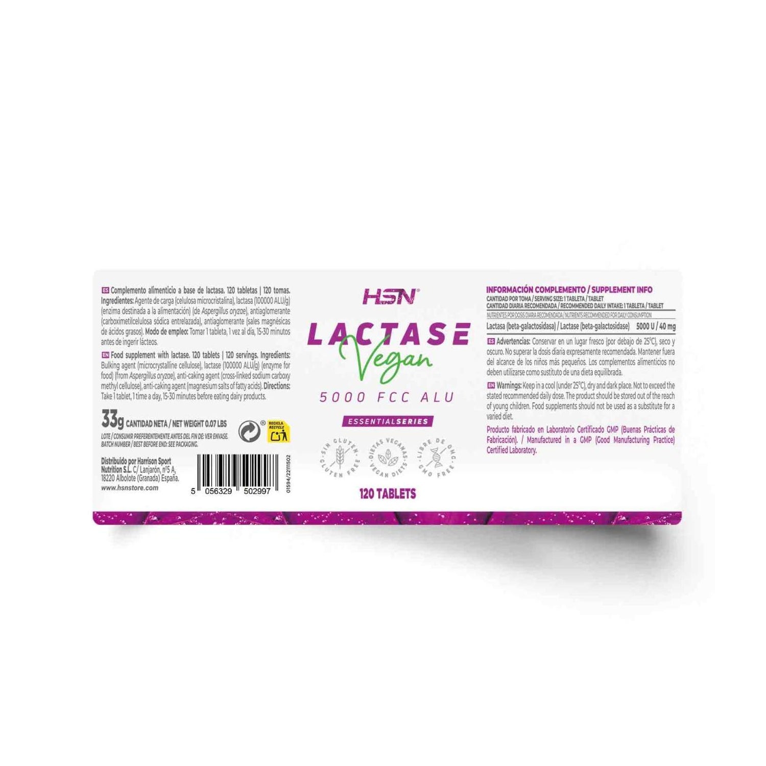 HSN Lactasa Beta-Galactosidasa 5000 FCC ALU 120comp