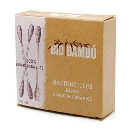 Biobambú Bastoncillos de Bambú y Algodón Ecológico 100 uds