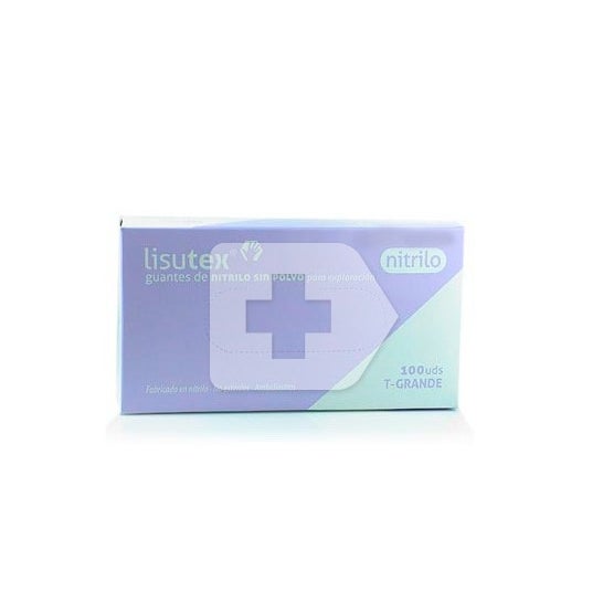 Lisutex guantes de nitrilo sin polvo T grande 100 uds