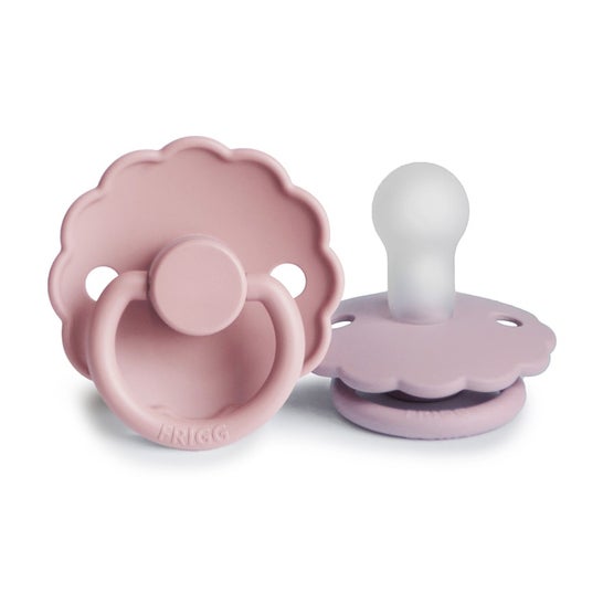 Frigg Set Daisy Chupetes Silicon Baby Pink Lila 0-6M 2uds