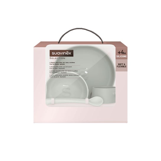 Suavinex Vajilla Silicona Soft & Flexible Mint 4uds