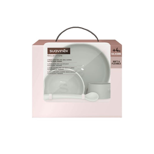 Suavinex Vajilla Silicona Soft & Flexible Mint 4uds