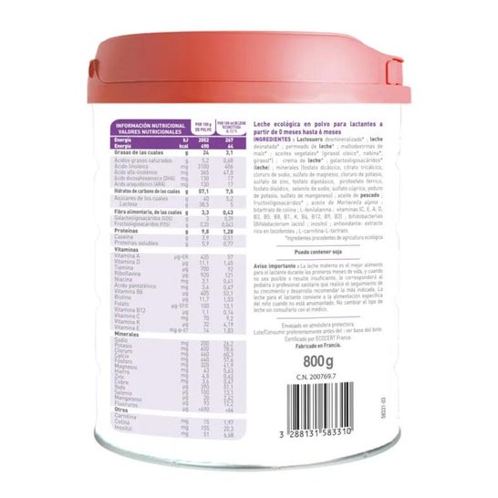 BabyBio Optima 1 Leche para Lactantes 800g